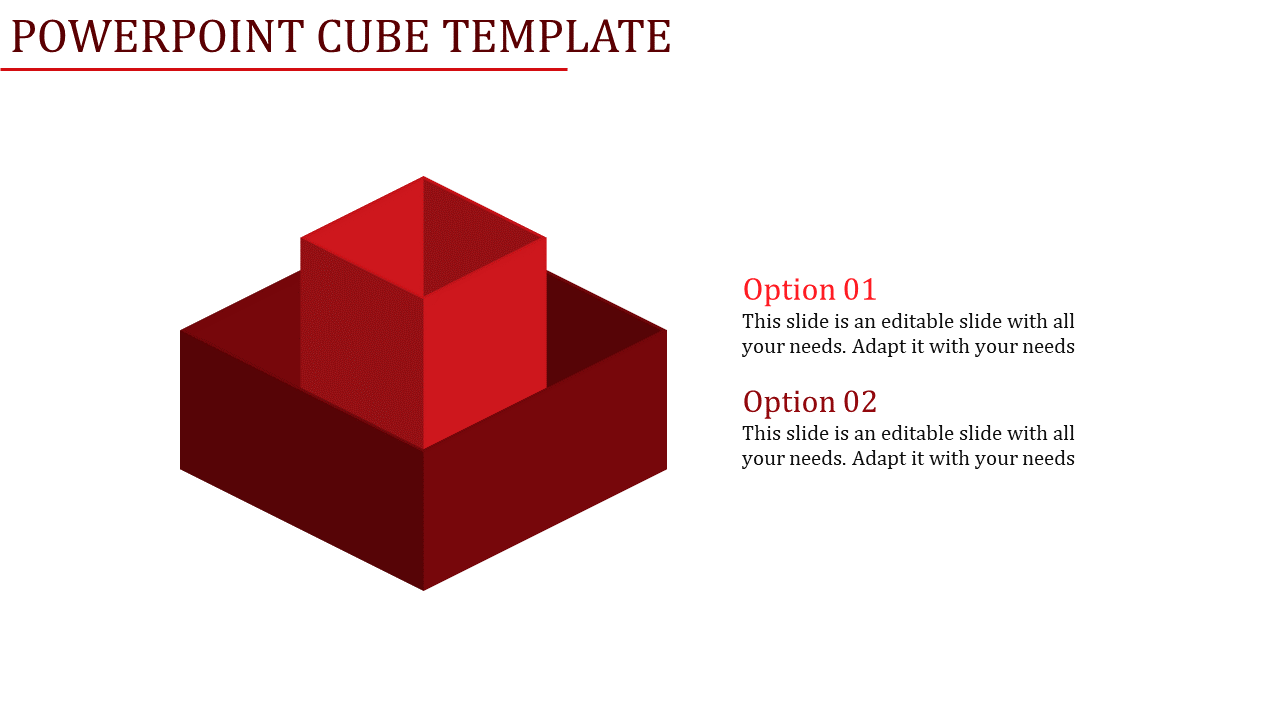 powerpoint cube template-Powerpoint Cube Template-2-Red